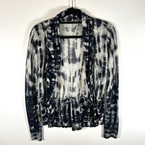 NIC‎ + ZOE Multicolor Abstract Lightweight Cardigan Sweater Medium Linen Open